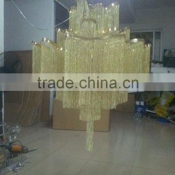 Diameter 35 inch gold color Aluminum chain Material chandelier lighting