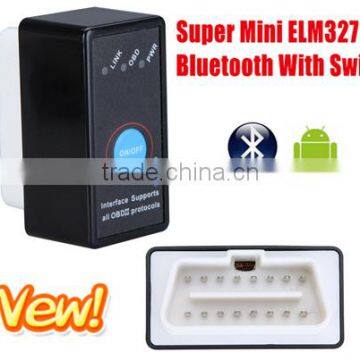 ELM327 V1.5 elm327 software Bluetooth OBD2 Scan Tool with On/Off Button