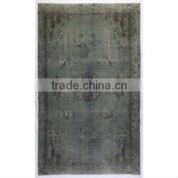 Handmade Pale Turquoise Over-dyed Rug (9 x 6 feet)