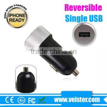 Colorful 5V1A Reversible USB Car CAdapter for Iphone 6