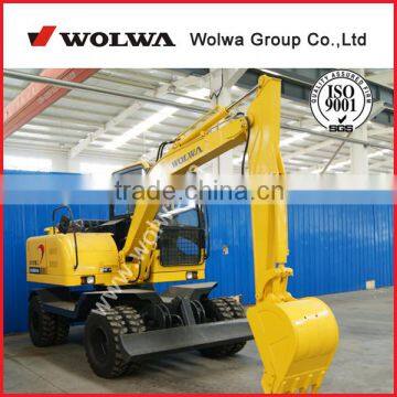 Wolwa excavator machine 6 ton wheel excavator with 0.24CBM bucket DLS865-9A