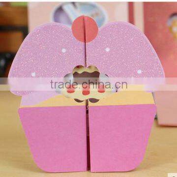 Purple colour cake shape foldable of thanksgiving card/birthday card