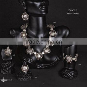 Ring Earring Bracelet Necklace Hellenic Turkish Ottoman Antique Ethnic Authentic Style Jewelry Set Made in Istanbul