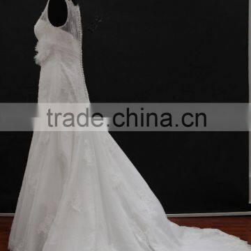2016 New French Lace Small A-line Wedding Dress With Hand-made Flower photo-3