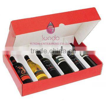 customized 6 bottle cardboard wine box