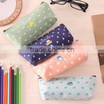 Animal canvas cheap zipper school pencil bag/pencil case