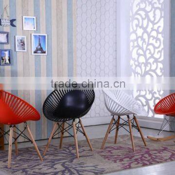 Wood Legs Side Chairs Dining Room Round Plastic Chair photo-6