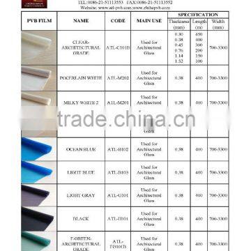 ocean blue pvb film for laminated safety glass from Arch20151222004