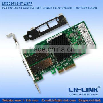 Hot Sell Support FCoE PCIe x4 Dual Port SFP Gigabit Intel i350AM2 PCI-E Express Network Card