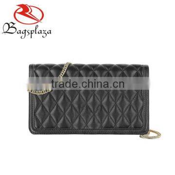 WA9067 Alibaba express computer embroidery black wallet with metal strap