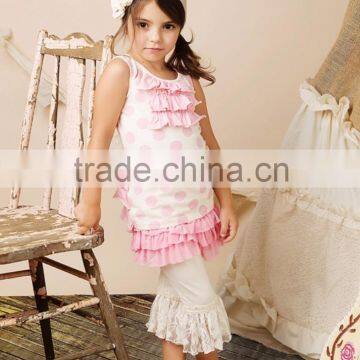 Unique Design Fall Winter 2pcs Stripe Ruffle Boutique Outfits With Two Pockets photo-4