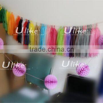 Bulk Diy Tissue Tassel Garland Elegant Colorful Gold and Silver Shiny Tinsel Garland photo-6