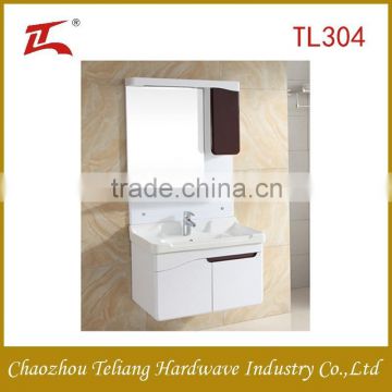 Euro Style SIngle Sink Mirror Light Cabinet Bathroom Floor Standing Cabinet