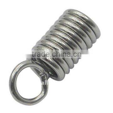 Stainless Steel Terminal, Spring Jewelry Crimp Cord Ends(J0RDE01)