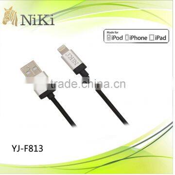 MFi usb data cable fabric braided for iphone 5 with high speed transfer rate cable