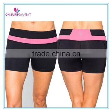 nylon/spandex dry fit gym shorts yoga shorts for women