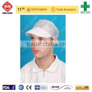 disposable non woven peaked cap, soft and comfortable blue peaked cap of high quality and low price