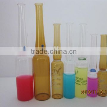 word printed glass ampoule