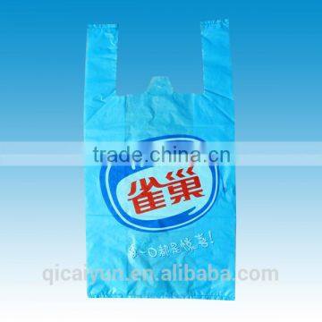 HDPE plastic t shirt bag for shopping in supermarket