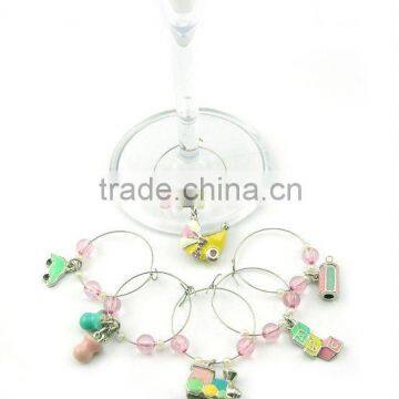 Baby Shower Wine Charm Set with 25mm Loop Diameter, OEM Orders are Welcome