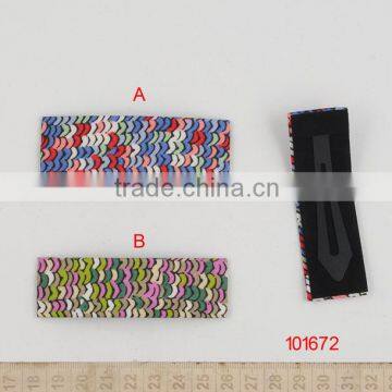 2014 new style/ plastic hair clip with colorful fabric covered