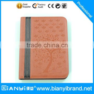 Luxury Design Brown PU Leather Diary Notebook Organizer Portfolio