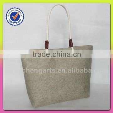 High quality elegant big tote style handbag with polyester bags cotten handle manufacturers