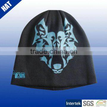 Men 100% acrylic printed pattern knit hat