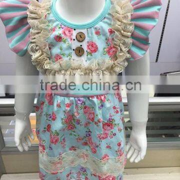 Wholesale Children Clothing Boutique Outfits Little Baby Girls Ruffle Mustard Pie Remake Clothing Sets photo-1