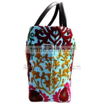 RTHHBC-27 Good Looking Uzbekistan Suzani Embroidered Tote shopping bag For Women India Wholesaler Manufacturer