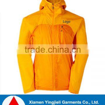 Factory price yellow bright color mens breathable running jacket/rain jacket