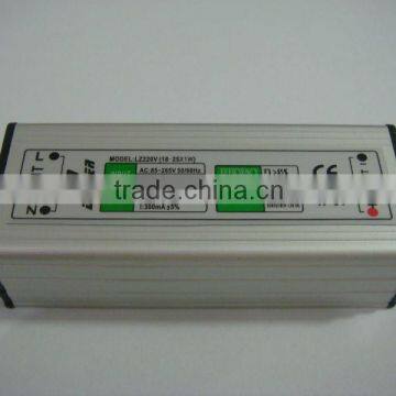 Constant current led driver 22W 300mA IP67 waterproof ac/dc power supply