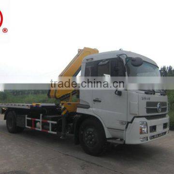 5 Ton road flatbed wrecker tow truck with 6.3 Ton articulating boom lift crane