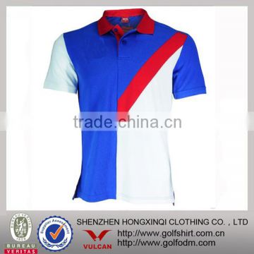 100% Dri Fit Polyester Moisture wicked Polo Shirt with colorblock design