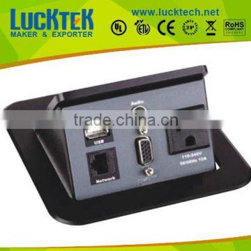 desk socket with USA power jack RJ45 VGA and USB jack