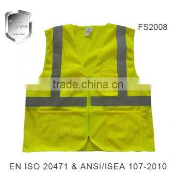 mesh reflective tape working fluorescent safety vest