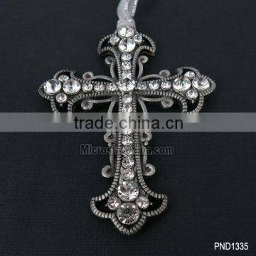 71*92mm Goldplated Fashion Wholesale Rhinestone Cross Pendant photo-4
