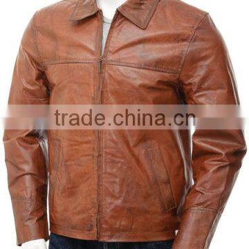 2015 autumn mens long leather jackets