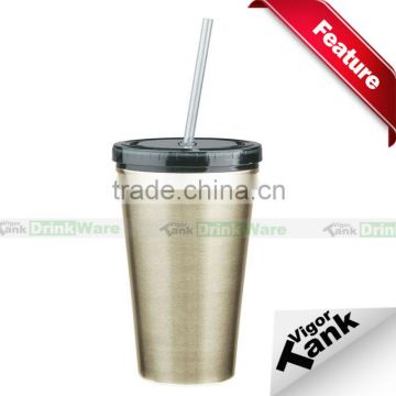 16oz Stainless Steel Straw Tumbler