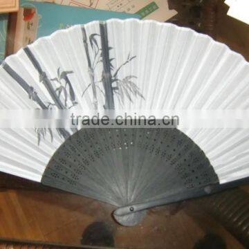 Hand Fan Bamboo Handle With Your Logo Cotton/silk/polyester photo-4