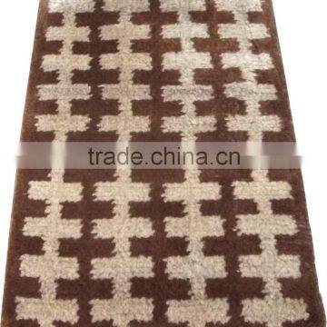 Hand Woven 100% Wool Shaggy Rugs Modern Design Beige/Brown Colour