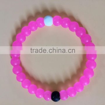 Bead shape mix color silicone bangle bracelet wristband