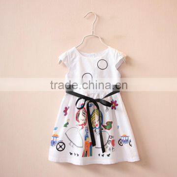 Cute Bows Cartoon Style White Cotton Princess Skirt, Dress Designs Frocks