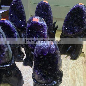 Natural Dark Purple Amethyst Cluster Geode Crystal Ornaments