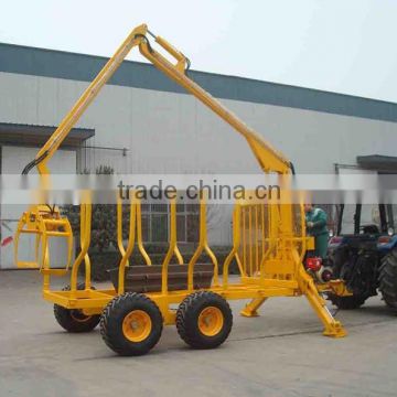 High quality 3 Ton Timber loading Trailer with Crane