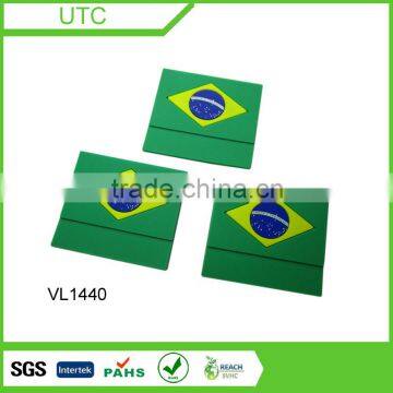 Soft touch custom national flag rubber label for garment