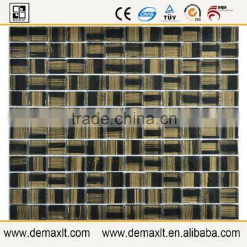 Chinese good quality 23X23MM Crystal Glass and marble Mosaic tile