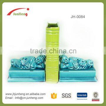 home & garden glaze buddha ceramic book holder, cheque book holder for book sort                        
                                                Quality Choice