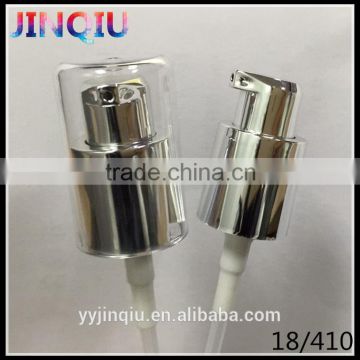 18mm Plastic Cosmetic treatment cream pump with silver plating