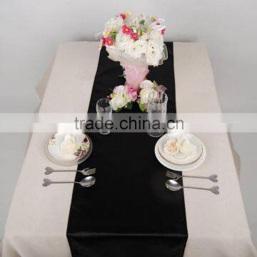 2015New banquet wholesale black fancy shiny satin table runner